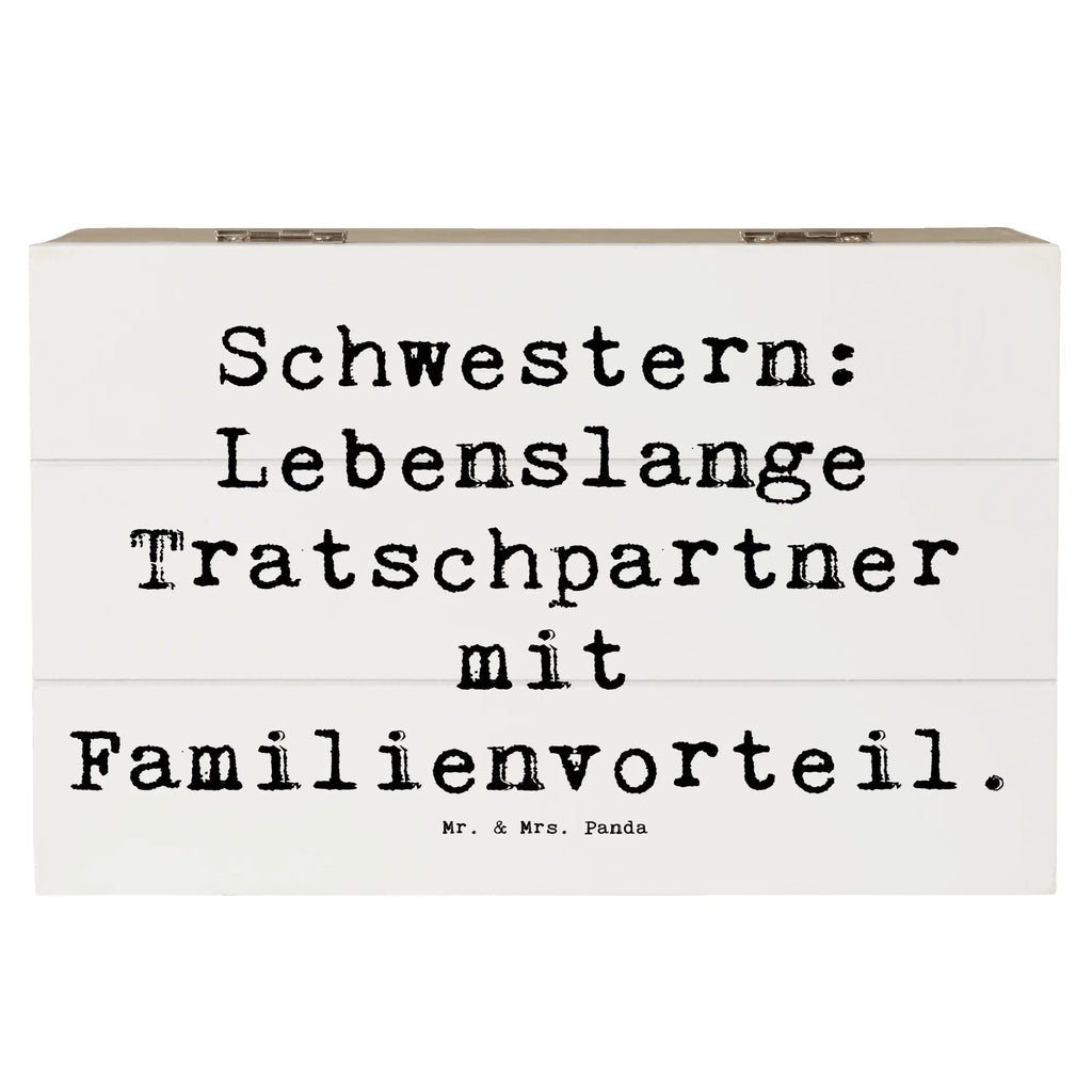 Wooden chest Saying Schwestern: Lebenslange Tratschpartner mit Familienvorteil. Schatulle, Holzkiste, Geschenkbox, Erinnerungskiste, Erinnerungsbox, XXL, Kiste, Dekokiste, Schatzkiste, Geschenkdose, Truhe, Aufbewahrungsbox, Familie, Vatertag, Muttertag, Bruder, Schwester, Mama, Papa, Oma, Opa
