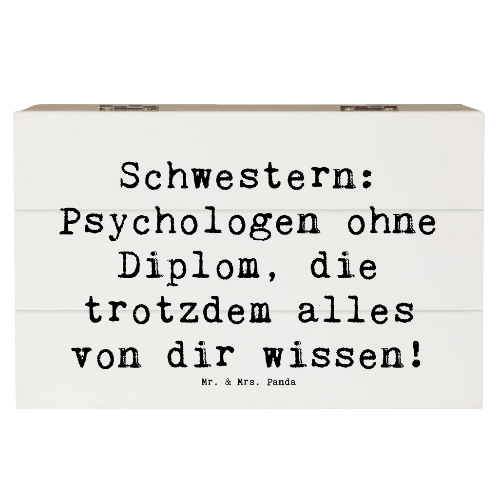 Holzkiste Spruch Schwestern Psychologen XXL, Dekokiste, Erinnerungskiste, Schatzkiste, Schatulle, Kiste, Holzkiste, Aufbewahrungsbox, Geschenkdose, Geschenkbox, Erinnerungsbox, Truhe, Familie, Vatertag, Muttertag, Bruder, Schwester, Mama, Papa, Oma, Opa
