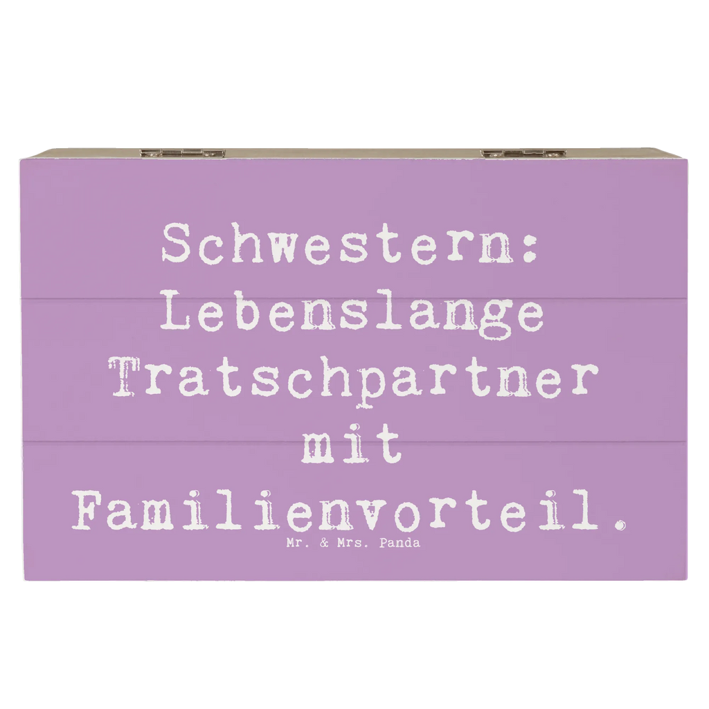 Wooden chest Saying Schwestern: Lebenslange Tratschpartner mit Familienvorteil. Schatulle, Holzkiste, Geschenkbox, Erinnerungskiste, Erinnerungsbox, XXL, Kiste, Dekokiste, Schatzkiste, Geschenkdose, Truhe, Aufbewahrungsbox, Familie, Vatertag, Muttertag, Bruder, Schwester, Mama, Papa, Oma, Opa