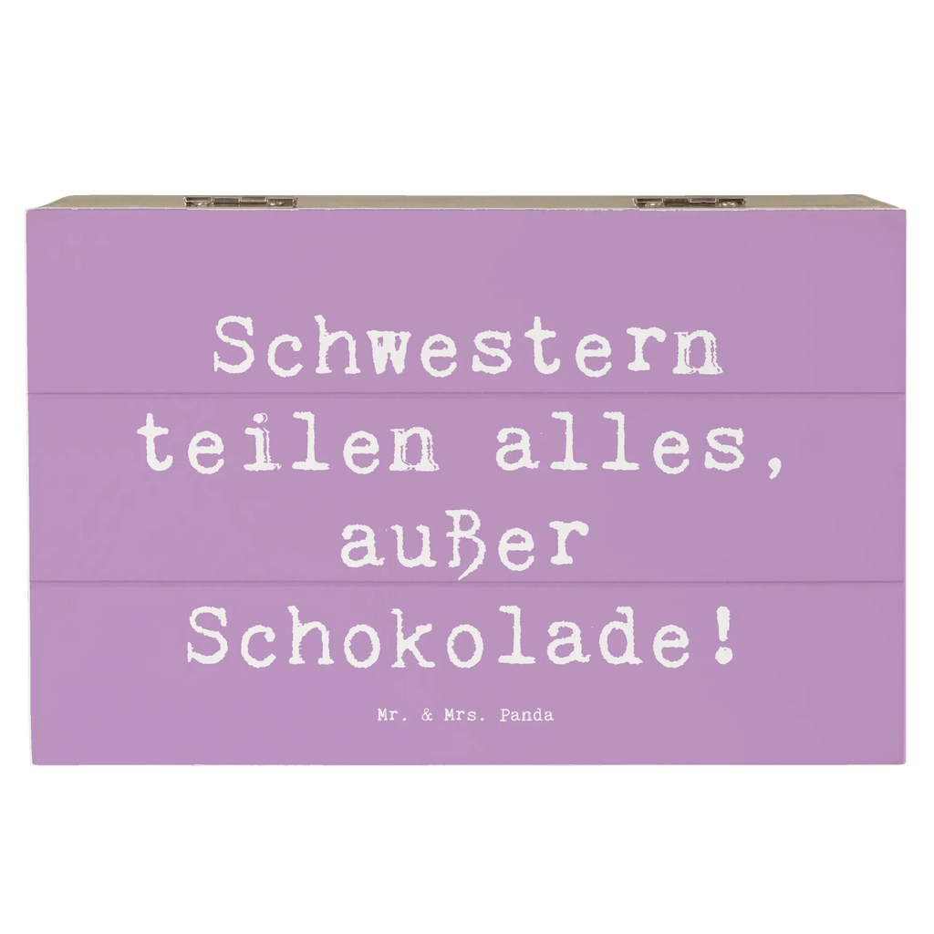 Wooden chest Saying Schwestern teilen alles, außer Schokolade! Geschenkbox, Erinnerungsbox, Aufbewahrungsbox, Geschenkdose, Schatulle, Kiste, Dekokiste, XXL, Erinnerungskiste, Holzkiste, Schatzkiste, Truhe, Familie, Vatertag, Muttertag, Bruder, Schwester, Mama, Papa, Oma, Opa
