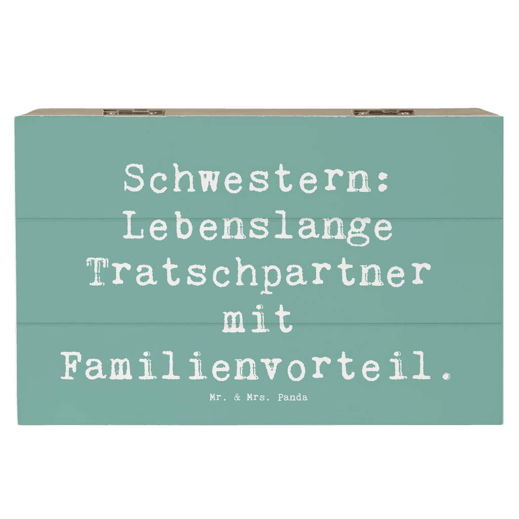 Wooden chest Saying Schwestern: Lebenslange Tratschpartner mit Familienvorteil. Schatulle, Holzkiste, Geschenkbox, Erinnerungskiste, Erinnerungsbox, XXL, Kiste, Dekokiste, Schatzkiste, Geschenkdose, Truhe, Aufbewahrungsbox, Familie, Vatertag, Muttertag, Bruder, Schwester, Mama, Papa, Oma, Opa