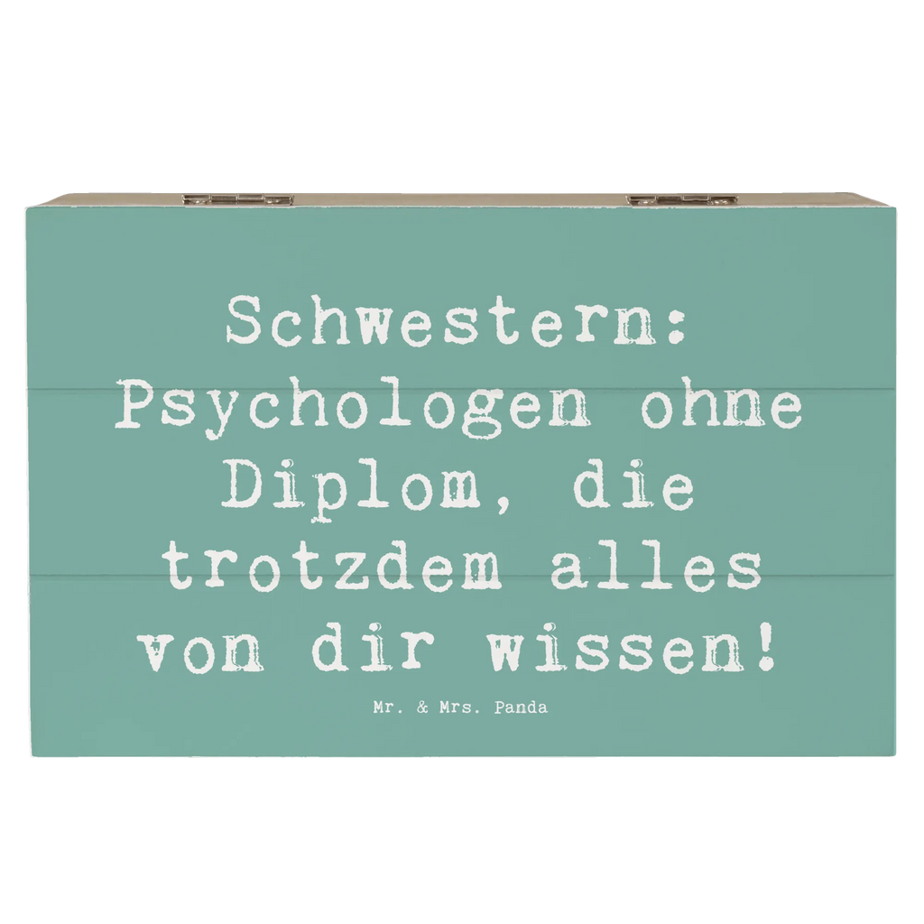 Holzkiste Spruch Schwestern Psychologen XXL, Dekokiste, Erinnerungskiste, Schatzkiste, Schatulle, Kiste, Holzkiste, Aufbewahrungsbox, Geschenkdose, Geschenkbox, Erinnerungsbox, Truhe, Familie, Vatertag, Muttertag, Bruder, Schwester, Mama, Papa, Oma, Opa