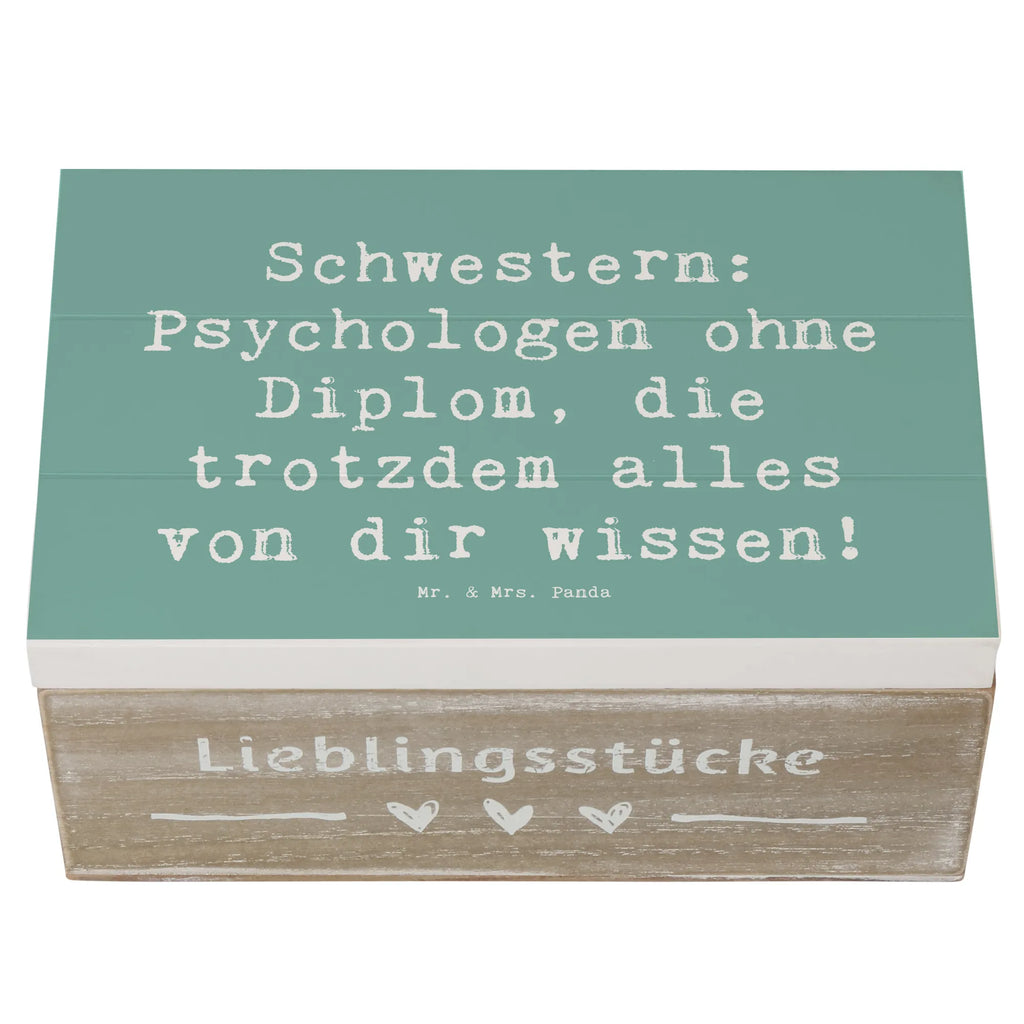 Holzkiste Spruch Schwestern Psychologen XXL, Dekokiste, Erinnerungskiste, Schatzkiste, Schatulle, Kiste, Holzkiste, Aufbewahrungsbox, Geschenkdose, Geschenkbox, Erinnerungsbox, Truhe, Familie, Vatertag, Muttertag, Bruder, Schwester, Mama, Papa, Oma, Opa