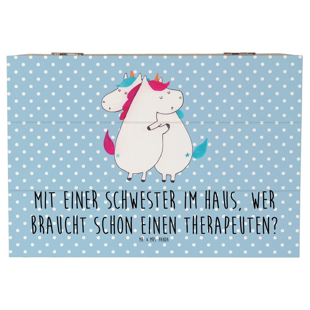 Wooden chest Mit einer Schwester im Haus, wer braucht schon einen Therapeuten? Dekokiste, Holzkiste, Geschenkdose, Kiste, Erinnerungsbox, Aufbewahrungsbox, Schatzkiste, Schatulle, Truhe, Geschenkbox, XXL, Erinnerungskiste, Familie, Vatertag, Muttertag, Bruder, Schwester, Mama, Papa, Oma, Opa