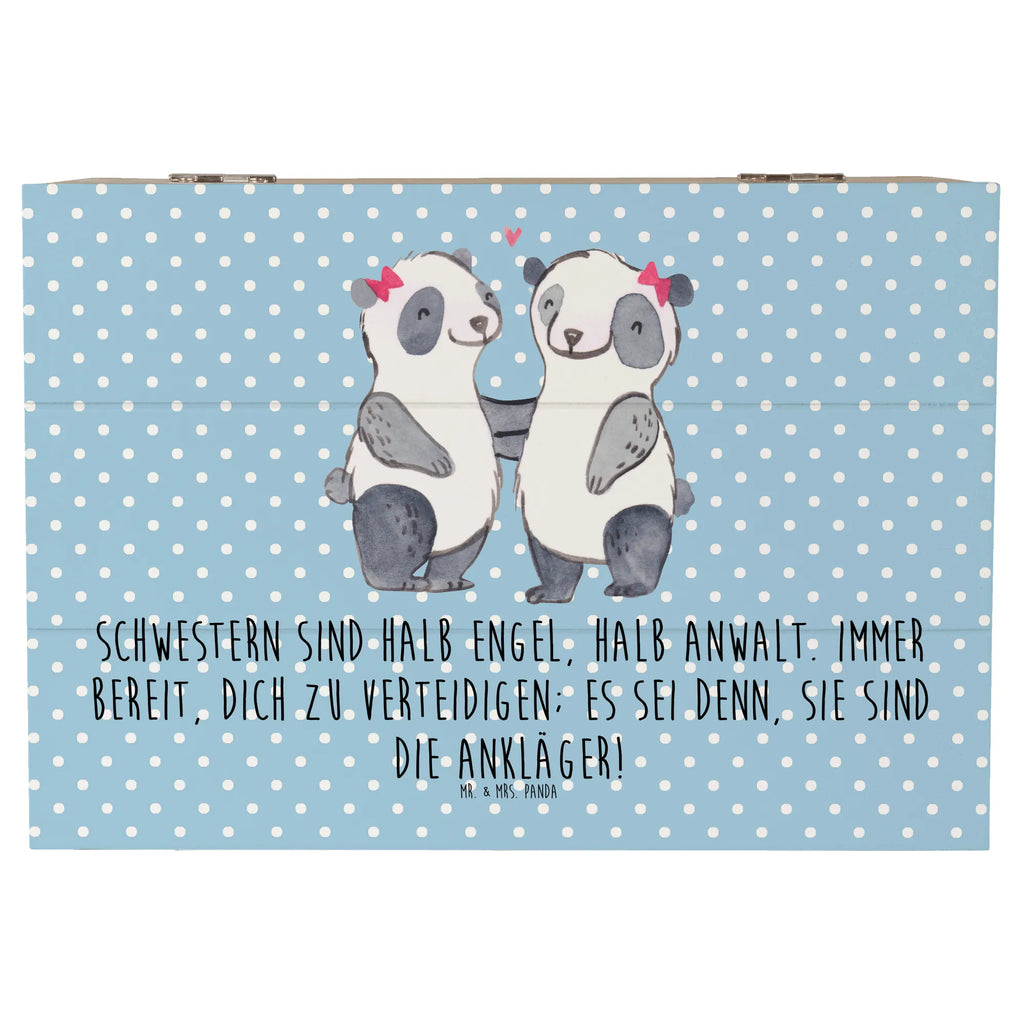 Wooden chest Schwestern sind halb Engel, halb Anwalt. Immer bereit, dich zu verteidigen; es sei denn, sie sind die Ankläger! Schatulle, Holzkiste, Geschenkdose, XXL, Erinnerungskiste, Aufbewahrungsbox, Geschenkbox, Schatzkiste, Kiste, Truhe, Erinnerungsbox, Dekokiste, Familie, Vatertag, Muttertag, Bruder, Schwester, Mama, Papa, Oma, Opa