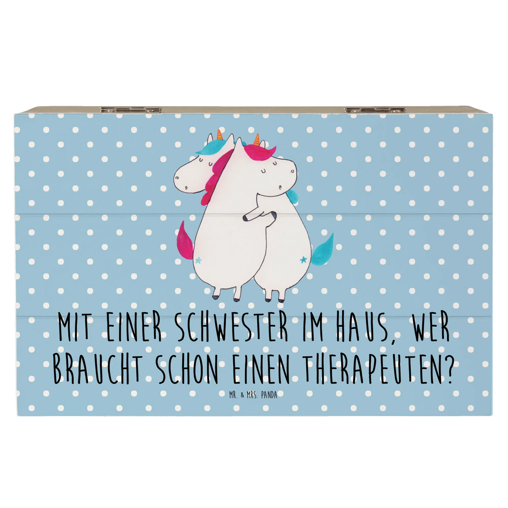 Wooden chest Mit einer Schwester im Haus, wer braucht schon einen Therapeuten? Dekokiste, Holzkiste, Geschenkdose, Kiste, Erinnerungsbox, Aufbewahrungsbox, Schatzkiste, Schatulle, Truhe, Geschenkbox, XXL, Erinnerungskiste, Familie, Vatertag, Muttertag, Bruder, Schwester, Mama, Papa, Oma, Opa