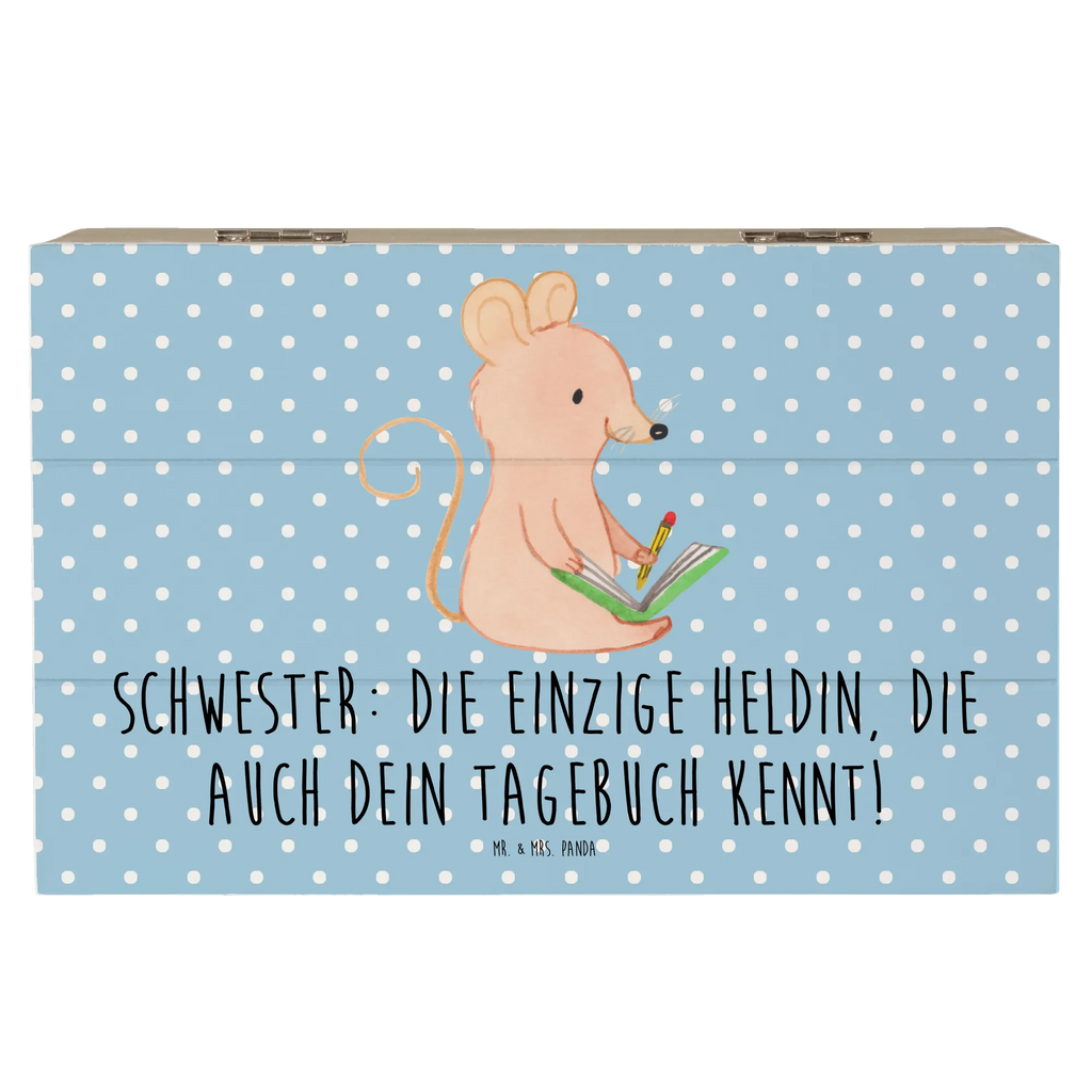 Holzkiste Schwester Heldin Erinnerungsbox, Holzkiste, Truhe, XXL, Geschenkbox, Geschenkdose, Aufbewahrungsbox, Erinnerungskiste, Schatulle, Schatzkiste, Dekokiste, Kiste, Familie, Vatertag, Muttertag, Bruder, Schwester, Mama, Papa, Oma, Opa