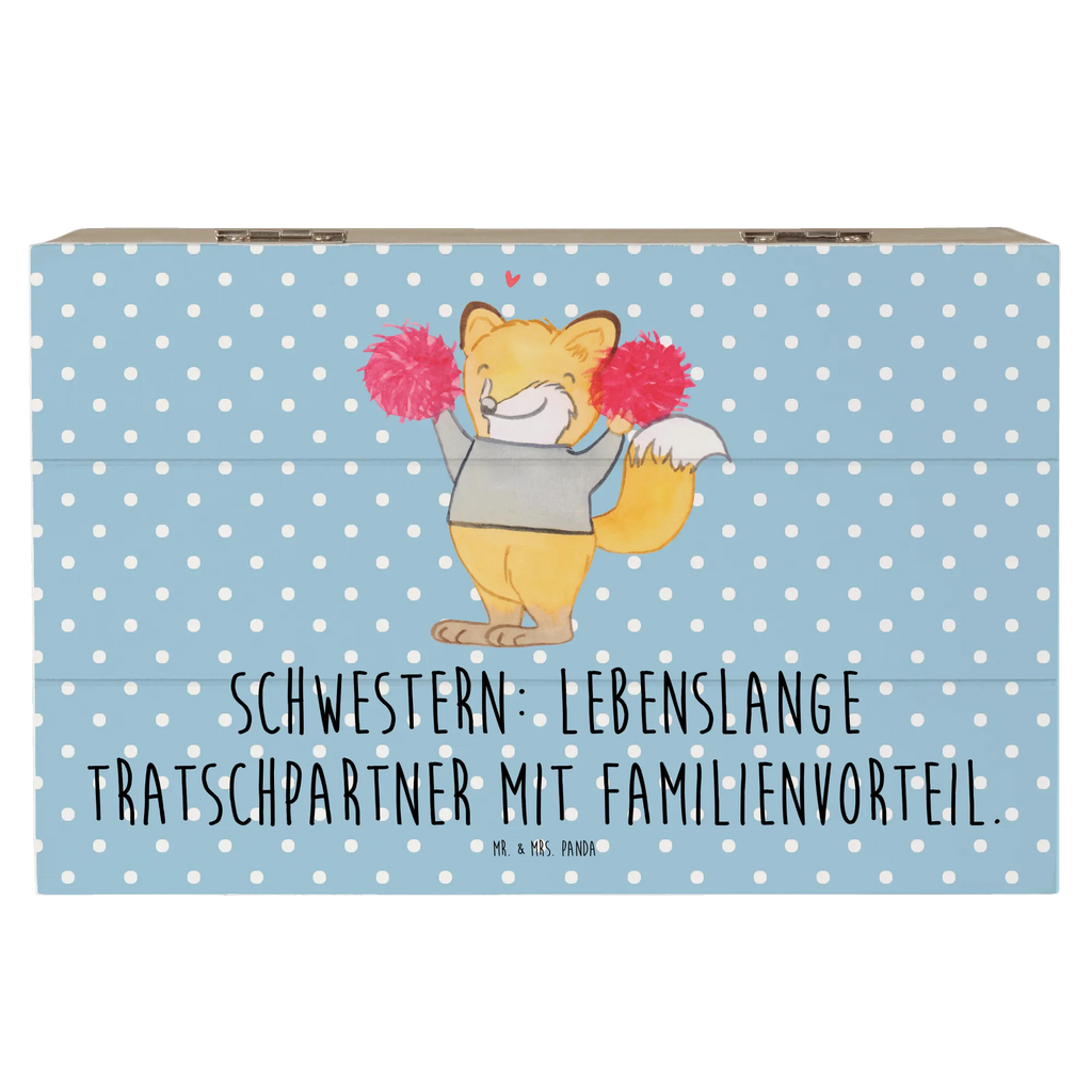 Holzkiste Schwestern Tratschpartner Geschenkbox, Dekokiste, Geschenkdose, XXL, Schatzkiste, Schatulle, Kiste, Truhe, Erinnerungsbox, Aufbewahrungsbox, Holzkiste, Erinnerungskiste, Familie, Vatertag, Muttertag, Bruder, Schwester, Mama, Papa, Oma, Opa