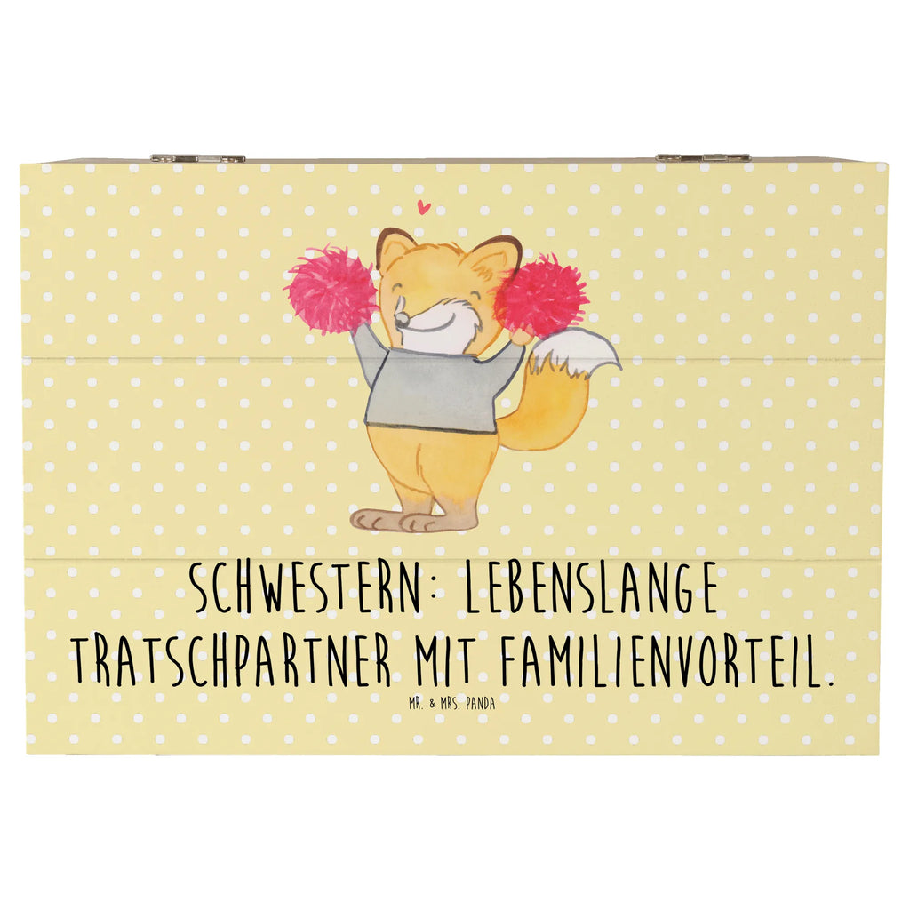 Holzkiste Schwestern Tratschpartner Geschenkbox, Dekokiste, Geschenkdose, XXL, Schatzkiste, Schatulle, Kiste, Truhe, Erinnerungsbox, Aufbewahrungsbox, Holzkiste, Erinnerungskiste, Familie, Vatertag, Muttertag, Bruder, Schwester, Mama, Papa, Oma, Opa