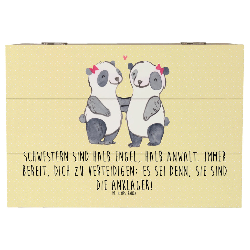 Wooden chest Schwestern sind halb Engel, halb Anwalt. Immer bereit, dich zu verteidigen; es sei denn, sie sind die Ankläger! Schatulle, Holzkiste, Geschenkdose, XXL, Erinnerungskiste, Aufbewahrungsbox, Geschenkbox, Schatzkiste, Kiste, Truhe, Erinnerungsbox, Dekokiste, Familie, Vatertag, Muttertag, Bruder, Schwester, Mama, Papa, Oma, Opa