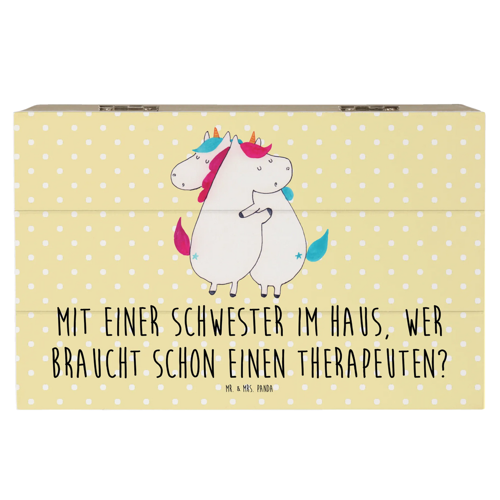 Wooden chest Mit einer Schwester im Haus, wer braucht schon einen Therapeuten? Dekokiste, Holzkiste, Geschenkdose, Kiste, Erinnerungsbox, Aufbewahrungsbox, Schatzkiste, Schatulle, Truhe, Geschenkbox, XXL, Erinnerungskiste, Familie, Vatertag, Muttertag, Bruder, Schwester, Mama, Papa, Oma, Opa