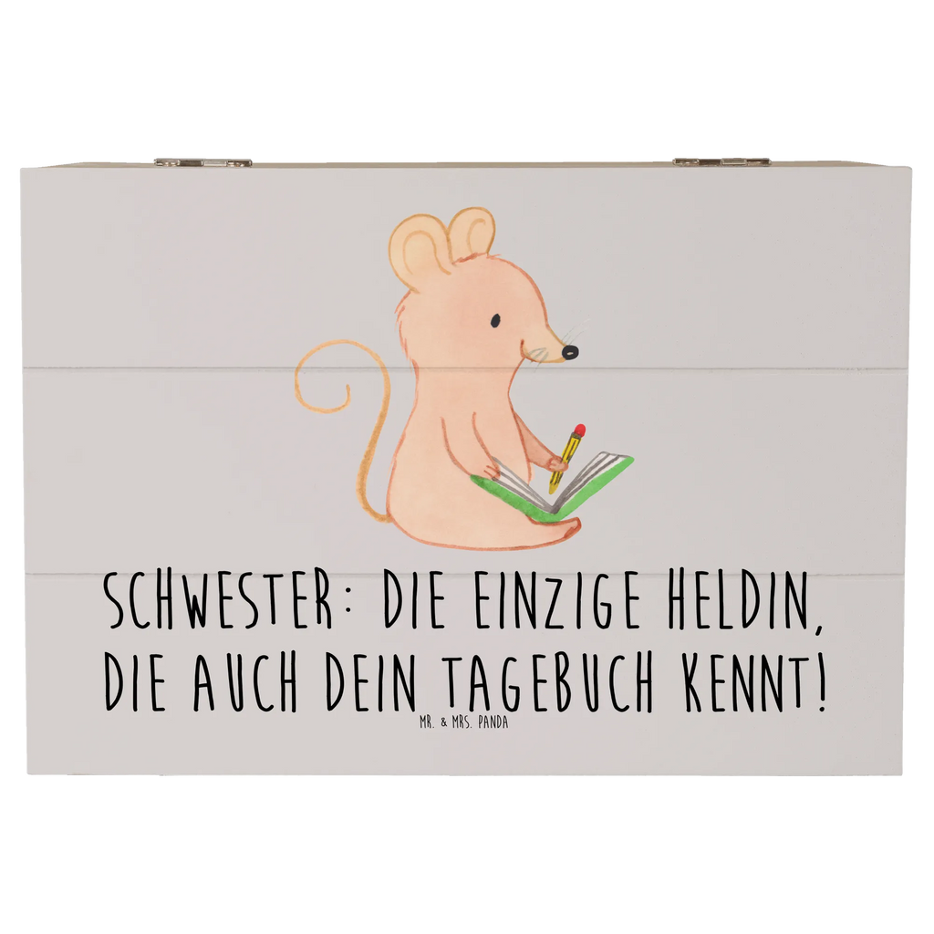 Holzkiste Schwester Heldin Erinnerungsbox, Holzkiste, Truhe, XXL, Geschenkbox, Geschenkdose, Aufbewahrungsbox, Erinnerungskiste, Schatulle, Schatzkiste, Dekokiste, Kiste, Familie, Vatertag, Muttertag, Bruder, Schwester, Mama, Papa, Oma, Opa