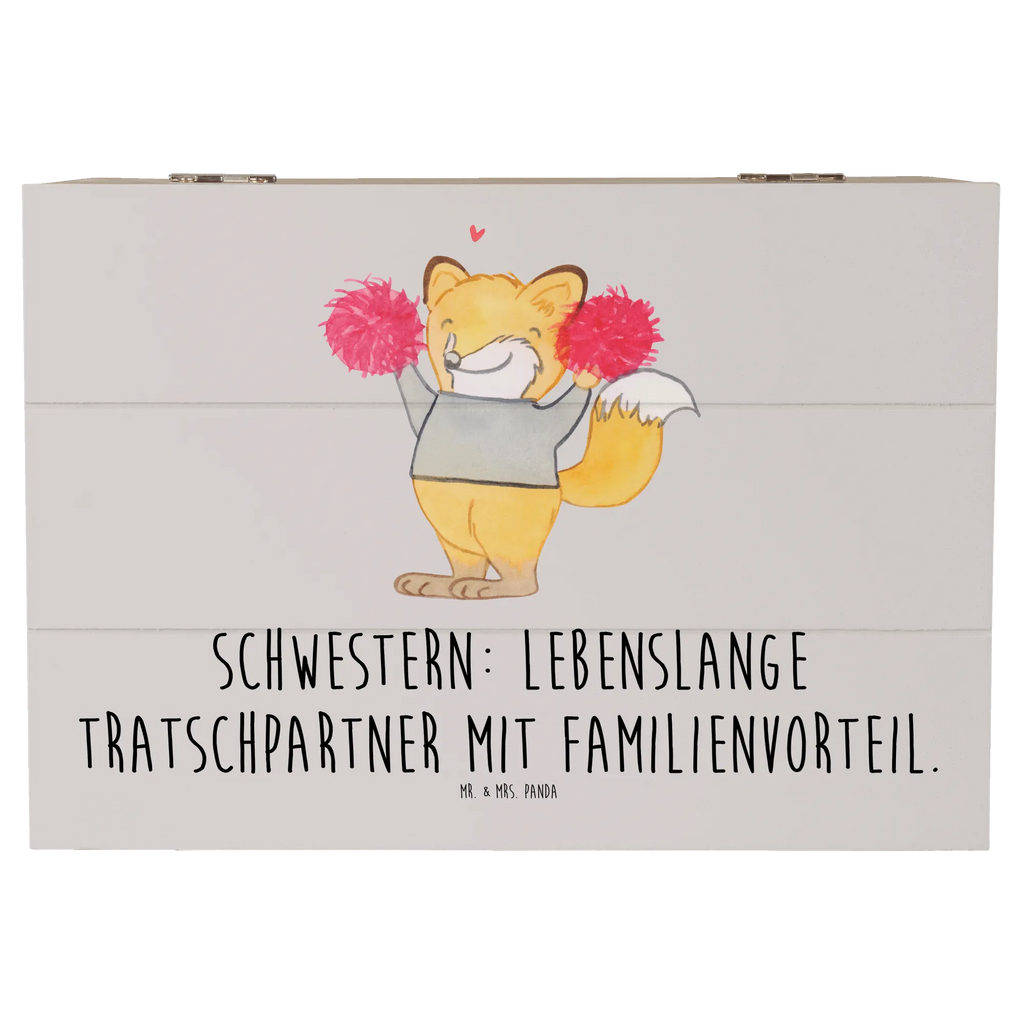 Holzkiste Schwestern Tratschpartner Geschenkbox, Dekokiste, Geschenkdose, XXL, Schatzkiste, Schatulle, Kiste, Truhe, Erinnerungsbox, Aufbewahrungsbox, Holzkiste, Erinnerungskiste, Familie, Vatertag, Muttertag, Bruder, Schwester, Mama, Papa, Oma, Opa