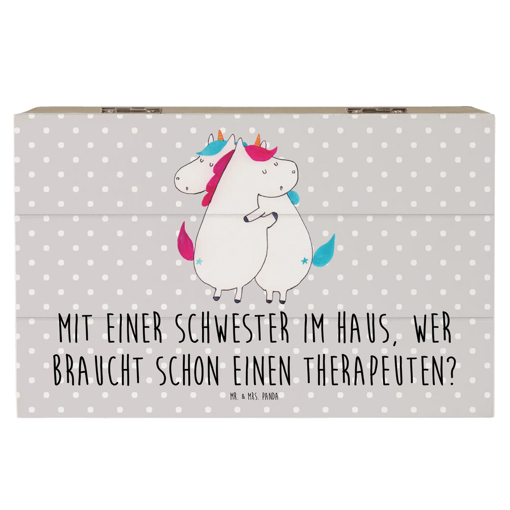 Wooden chest Mit einer Schwester im Haus, wer braucht schon einen Therapeuten? Dekokiste, Holzkiste, Geschenkdose, Kiste, Erinnerungsbox, Aufbewahrungsbox, Schatzkiste, Schatulle, Truhe, Geschenkbox, XXL, Erinnerungskiste, Familie, Vatertag, Muttertag, Bruder, Schwester, Mama, Papa, Oma, Opa