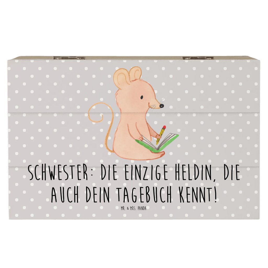 Holzkiste Schwester Heldin Erinnerungsbox, Holzkiste, Truhe, XXL, Geschenkbox, Geschenkdose, Aufbewahrungsbox, Erinnerungskiste, Schatulle, Schatzkiste, Dekokiste, Kiste, Familie, Vatertag, Muttertag, Bruder, Schwester, Mama, Papa, Oma, Opa