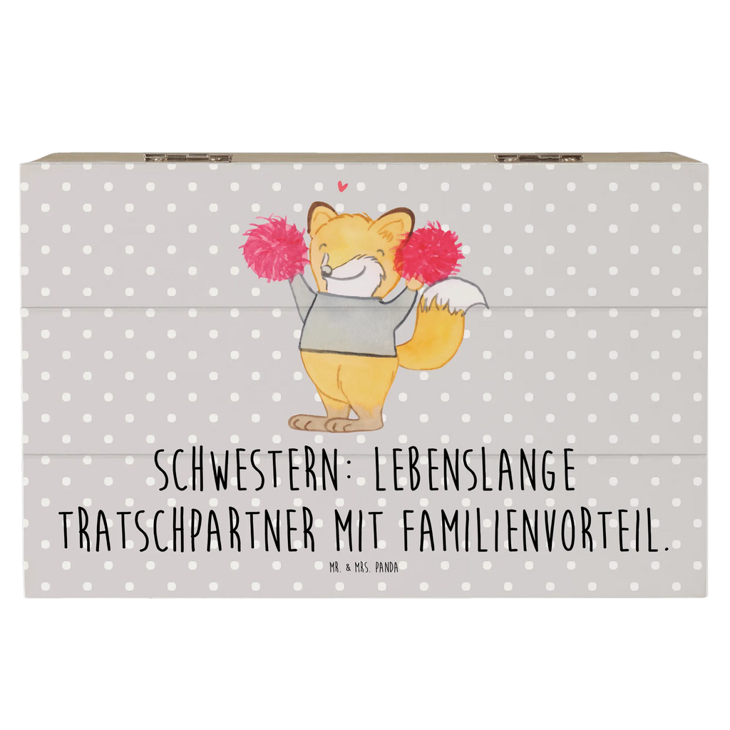 Holzkiste Schwestern Tratschpartner Geschenkbox, Dekokiste, Geschenkdose, XXL, Schatzkiste, Schatulle, Kiste, Truhe, Erinnerungsbox, Aufbewahrungsbox, Holzkiste, Erinnerungskiste, Familie, Vatertag, Muttertag, Bruder, Schwester, Mama, Papa, Oma, Opa