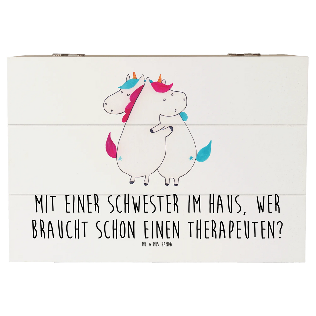 Wooden chest Mit einer Schwester im Haus, wer braucht schon einen Therapeuten? Dekokiste, Holzkiste, Geschenkdose, Kiste, Erinnerungsbox, Aufbewahrungsbox, Schatzkiste, Schatulle, Truhe, Geschenkbox, XXL, Erinnerungskiste, Familie, Vatertag, Muttertag, Bruder, Schwester, Mama, Papa, Oma, Opa