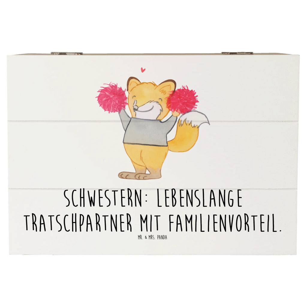 Holzkiste Schwestern Tratschpartner Geschenkbox, Dekokiste, Geschenkdose, XXL, Schatzkiste, Schatulle, Kiste, Truhe, Erinnerungsbox, Aufbewahrungsbox, Holzkiste, Erinnerungskiste, Familie, Vatertag, Muttertag, Bruder, Schwester, Mama, Papa, Oma, Opa
