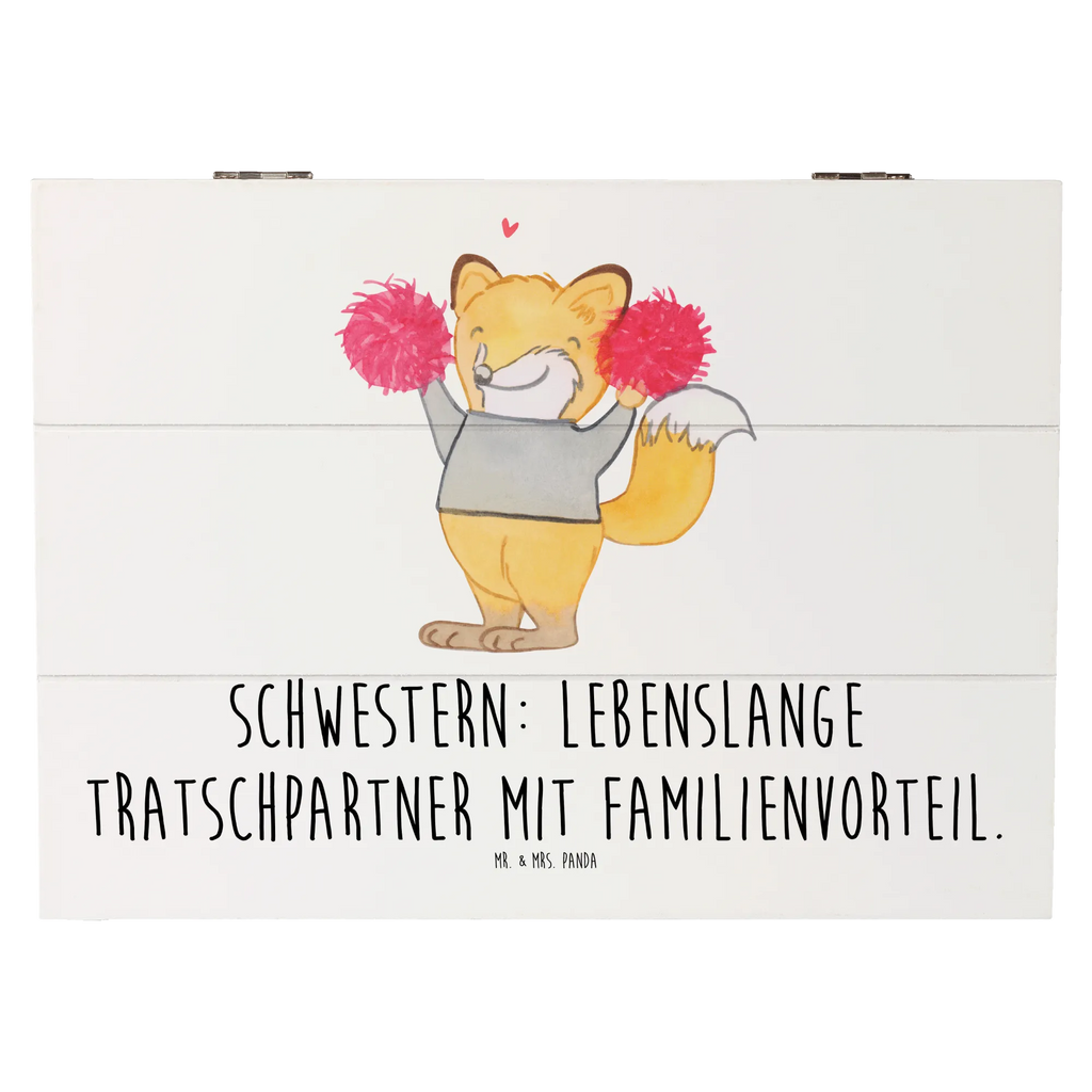 Holzkiste Schwestern Tratschpartner Geschenkbox, Dekokiste, Geschenkdose, XXL, Schatzkiste, Schatulle, Kiste, Truhe, Erinnerungsbox, Aufbewahrungsbox, Holzkiste, Erinnerungskiste, Familie, Vatertag, Muttertag, Bruder, Schwester, Mama, Papa, Oma, Opa