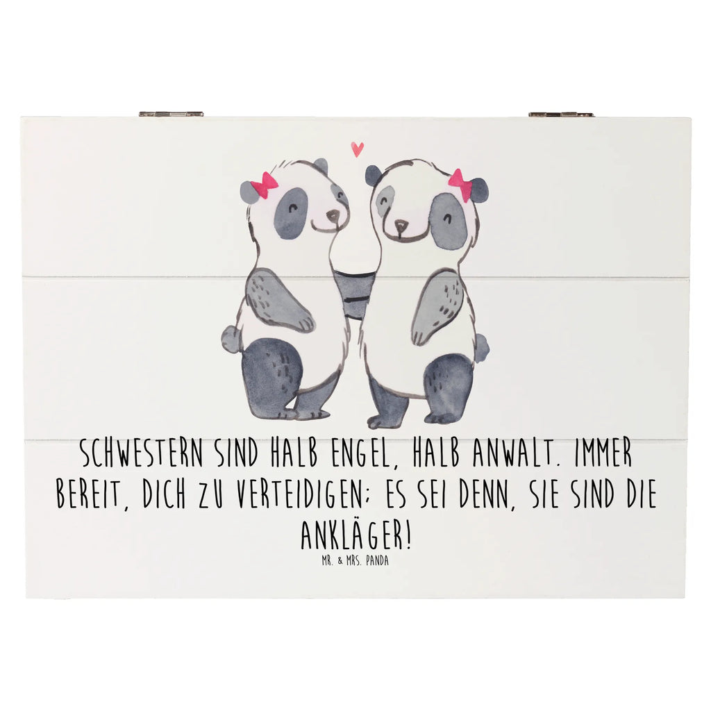 Wooden chest Schwestern sind halb Engel, halb Anwalt. Immer bereit, dich zu verteidigen; es sei denn, sie sind die Ankläger! Schatulle, Holzkiste, Geschenkdose, XXL, Erinnerungskiste, Aufbewahrungsbox, Geschenkbox, Schatzkiste, Kiste, Truhe, Erinnerungsbox, Dekokiste, Familie, Vatertag, Muttertag, Bruder, Schwester, Mama, Papa, Oma, Opa