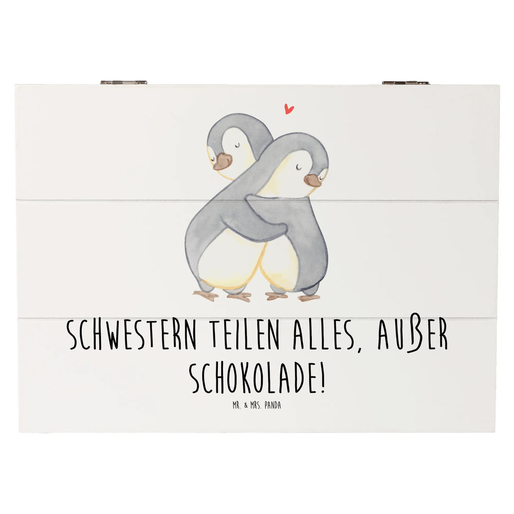 Wooden chest Schwestern teilen alles, außer Schokolade! Kiste, Erinnerungskiste, Geschenkdose, Dekokiste, Schatulle, Aufbewahrungsbox, XXL, Erinnerungsbox, Truhe, Holzkiste, Geschenkbox, Schatzkiste, Familie, Vatertag, Muttertag, Bruder, Schwester, Mama, Papa, Oma, Opa