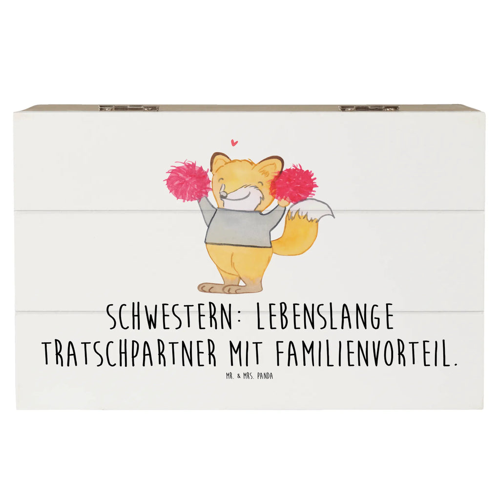 Holzkiste Schwestern Tratschpartner Geschenkbox, Dekokiste, Geschenkdose, XXL, Schatzkiste, Schatulle, Kiste, Truhe, Erinnerungsbox, Aufbewahrungsbox, Holzkiste, Erinnerungskiste, Familie, Vatertag, Muttertag, Bruder, Schwester, Mama, Papa, Oma, Opa
