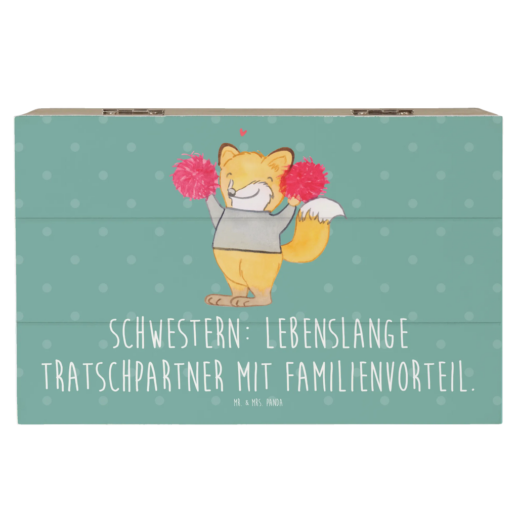 Holzkiste Schwestern Tratschpartner Geschenkbox, Dekokiste, Geschenkdose, XXL, Schatzkiste, Schatulle, Kiste, Truhe, Erinnerungsbox, Aufbewahrungsbox, Holzkiste, Erinnerungskiste, Familie, Vatertag, Muttertag, Bruder, Schwester, Mama, Papa, Oma, Opa