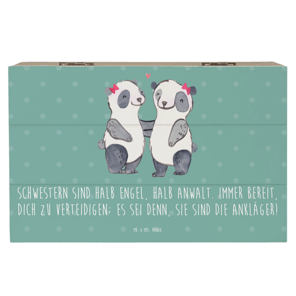 Wooden chest Schwestern sind halb Engel, halb Anwalt. Immer bereit, dich zu verteidigen; es sei denn, sie sind die Ankläger! Schatulle, Holzkiste, Geschenkdose, XXL, Erinnerungskiste, Aufbewahrungsbox, Geschenkbox, Schatzkiste, Kiste, Truhe, Erinnerungsbox, Dekokiste, Familie, Vatertag, Muttertag, Bruder, Schwester, Mama, Papa, Oma, Opa