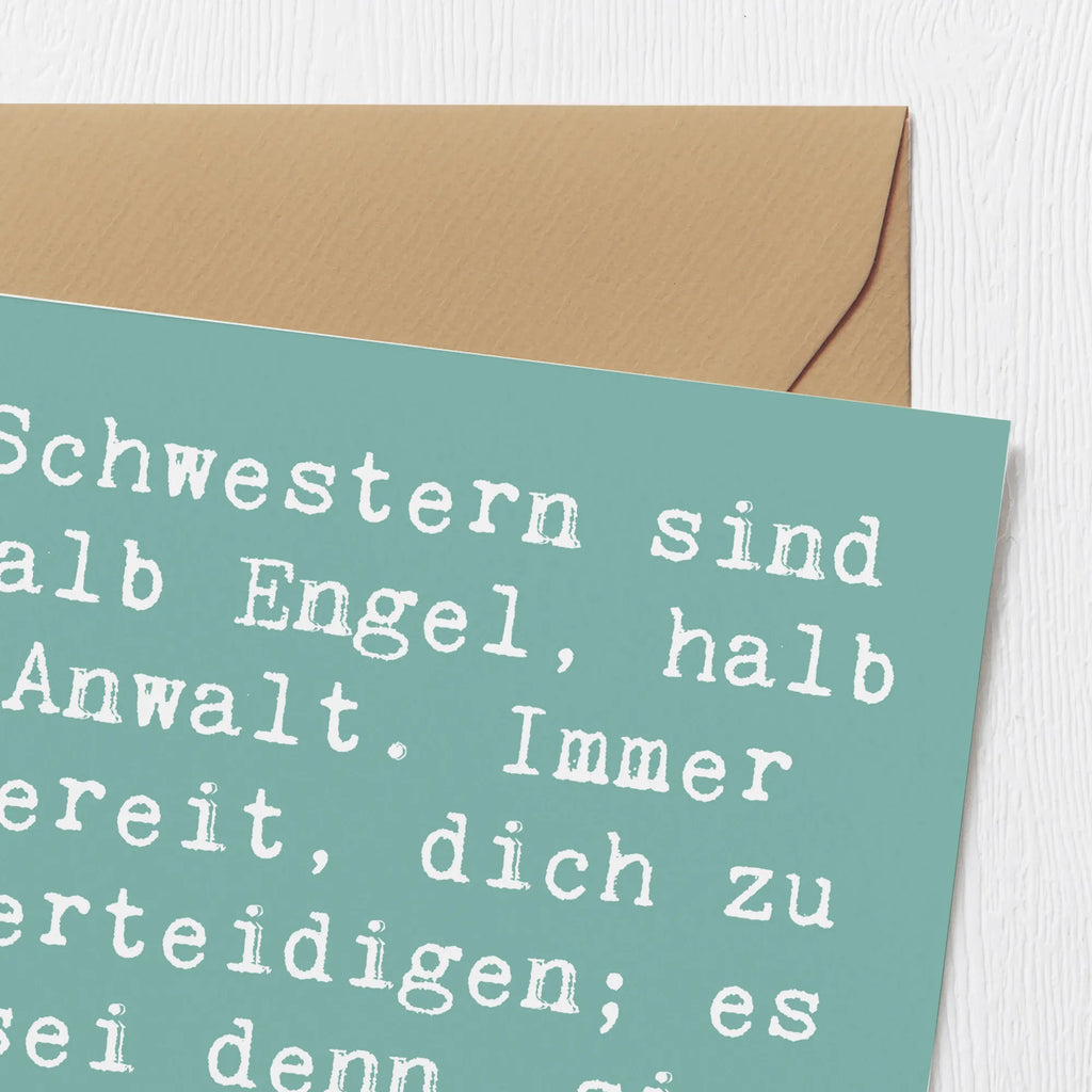 Deluxe Karte Spruch Schwesternwunder Karte, Klappkarte, Glückwunschkarte, Hochwertige Grußkarte, Geburtstagskarte, Hochwertige Klappkarte, Hochzeitskarte, Grußkarte, Einladungskarte, Familie, Vatertag, Muttertag, Bruder, Schwester, Mama, Papa, Oma, Opa