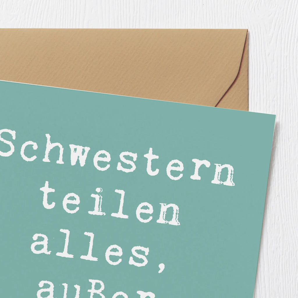 Deluxe Karte Spruch Schwestern Liebe Klappkarte, Hochwertige Grußkarte, Geburtstagskarte, Glückwunschkarte, Einladungskarte, Hochzeitskarte, Karte, Grußkarte, Hochwertige Klappkarte, Familie, Vatertag, Muttertag, Bruder, Schwester, Mama, Papa, Oma, Opa