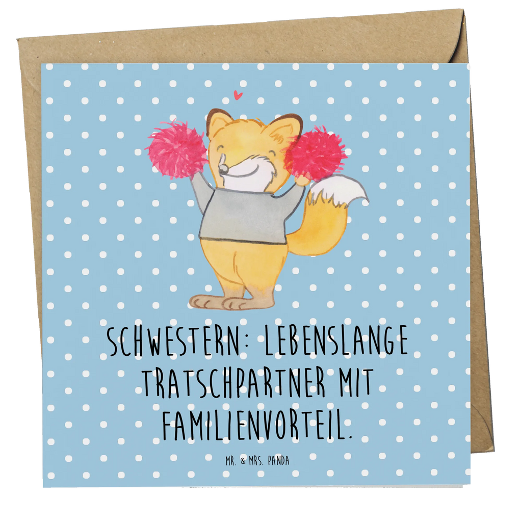 Deluxe Card Schwestern: Lebenslange Tratschpartner mit Familienvorteil. Hochzeitskarte, Karte, Hochwertige Klappkarte, Grußkarte, Glückwunschkarte, Einladungskarte, Geburtstagskarte, Hochwertige Grußkarte, Klappkarte, Familie, Vatertag, Muttertag, Bruder, Schwester, Mama, Papa, Oma, Opa