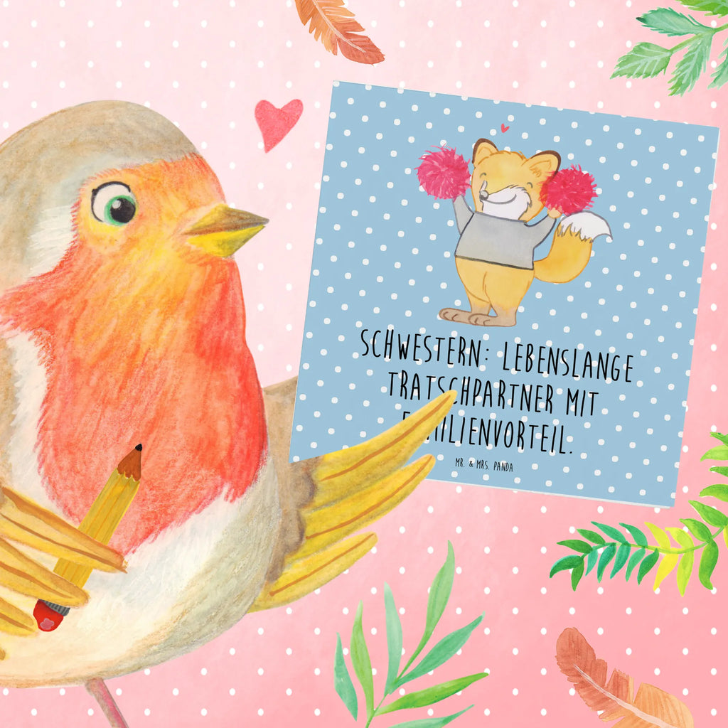 Deluxe Card Schwestern: Lebenslange Tratschpartner mit Familienvorteil. Hochzeitskarte, Karte, Hochwertige Klappkarte, Grußkarte, Glückwunschkarte, Einladungskarte, Geburtstagskarte, Hochwertige Grußkarte, Klappkarte, Familie, Vatertag, Muttertag, Bruder, Schwester, Mama, Papa, Oma, Opa