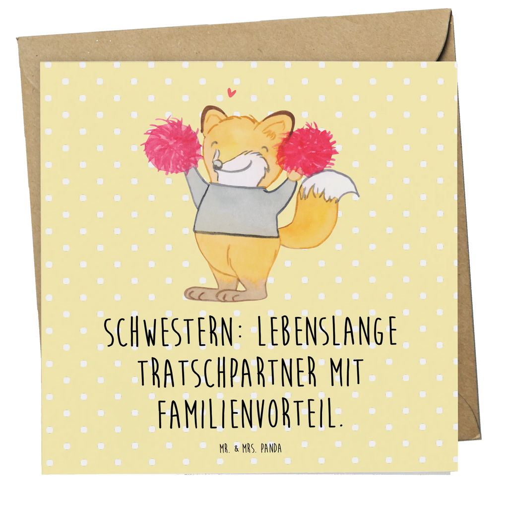 Deluxe Card Schwestern: Lebenslange Tratschpartner mit Familienvorteil. Hochzeitskarte, Karte, Hochwertige Klappkarte, Grußkarte, Glückwunschkarte, Einladungskarte, Geburtstagskarte, Hochwertige Grußkarte, Klappkarte, Familie, Vatertag, Muttertag, Bruder, Schwester, Mama, Papa, Oma, Opa