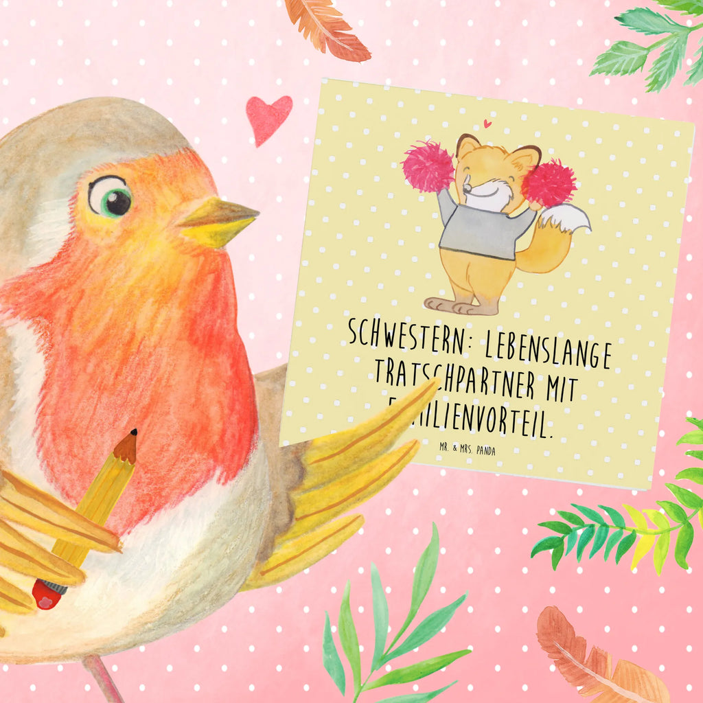 Deluxe Card Schwestern: Lebenslange Tratschpartner mit Familienvorteil. Hochzeitskarte, Karte, Hochwertige Klappkarte, Grußkarte, Glückwunschkarte, Einladungskarte, Geburtstagskarte, Hochwertige Grußkarte, Klappkarte, Familie, Vatertag, Muttertag, Bruder, Schwester, Mama, Papa, Oma, Opa