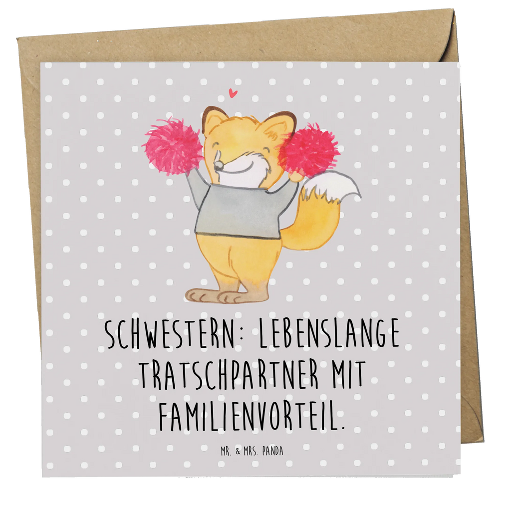 Deluxe Card Schwestern: Lebenslange Tratschpartner mit Familienvorteil. Hochzeitskarte, Karte, Hochwertige Klappkarte, Grußkarte, Glückwunschkarte, Einladungskarte, Geburtstagskarte, Hochwertige Grußkarte, Klappkarte, Familie, Vatertag, Muttertag, Bruder, Schwester, Mama, Papa, Oma, Opa