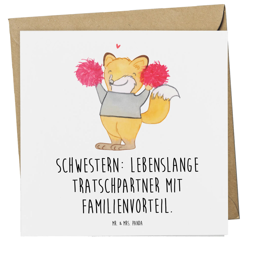 Deluxe Card Schwestern: Lebenslange Tratschpartner mit Familienvorteil. Hochzeitskarte, Karte, Hochwertige Klappkarte, Grußkarte, Glückwunschkarte, Einladungskarte, Geburtstagskarte, Hochwertige Grußkarte, Klappkarte, Familie, Vatertag, Muttertag, Bruder, Schwester, Mama, Papa, Oma, Opa