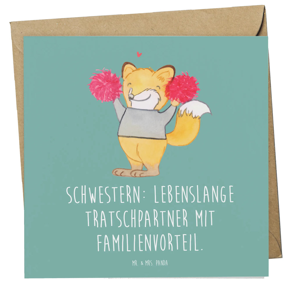 Deluxe Card Schwestern: Lebenslange Tratschpartner mit Familienvorteil. Hochzeitskarte, Karte, Hochwertige Klappkarte, Grußkarte, Glückwunschkarte, Einladungskarte, Geburtstagskarte, Hochwertige Grußkarte, Klappkarte, Familie, Vatertag, Muttertag, Bruder, Schwester, Mama, Papa, Oma, Opa