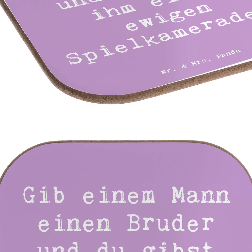 Square coaster Saying Gib einem Mann einen Bruder und du gibst ihm einen ewigen Spielkameraden. Untersetzer, Bierdeckel, Glasuntersetzer, Untersetzer Gläser, Getränkeuntersetzer, Untersetzer aus Holz, Untersetzer für Gläser, Korkuntersetzer, Untersetzer Holz, Holzuntersetzer, Tassen Untersetzer, Untersetzer Design, Familie, Vatertag, Muttertag, Bruder, Schwester, Mama, Papa, Oma, Opa