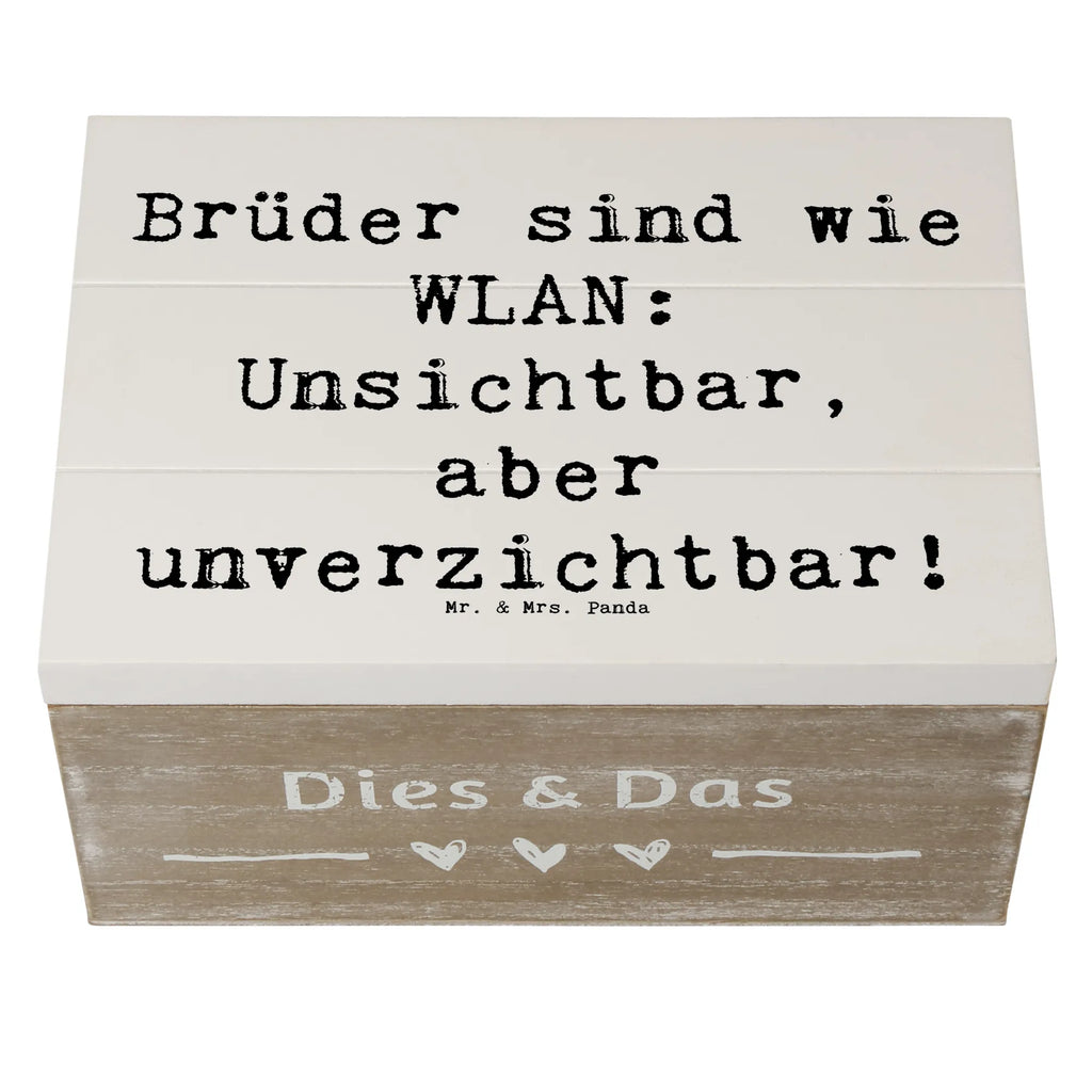 Wooden chest Saying Brüder sind wie WLAN: Unsichtbar, aber unverzichtbar! Schatzkiste, Geschenkdose, Erinnerungskiste, Kiste, Dekokiste, Holzkiste, Truhe, Erinnerungsbox, Schatulle, Aufbewahrungsbox, XXL, Geschenkbox, Familie, Vatertag, Muttertag, Bruder, Schwester, Mama, Papa, Oma, Opa