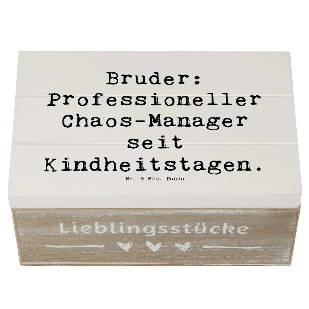 Holzkiste Spruch Bruder Chaos-Manager Truhe, Kiste, Schatzkiste, Erinnerungsbox, Schatulle, Dekokiste, Aufbewahrungsbox, Erinnerungskiste, Holzkiste, XXL, Geschenkdose, Geschenkbox, Familie, Vatertag, Muttertag, Bruder, Schwester, Mama, Papa, Oma, Opa