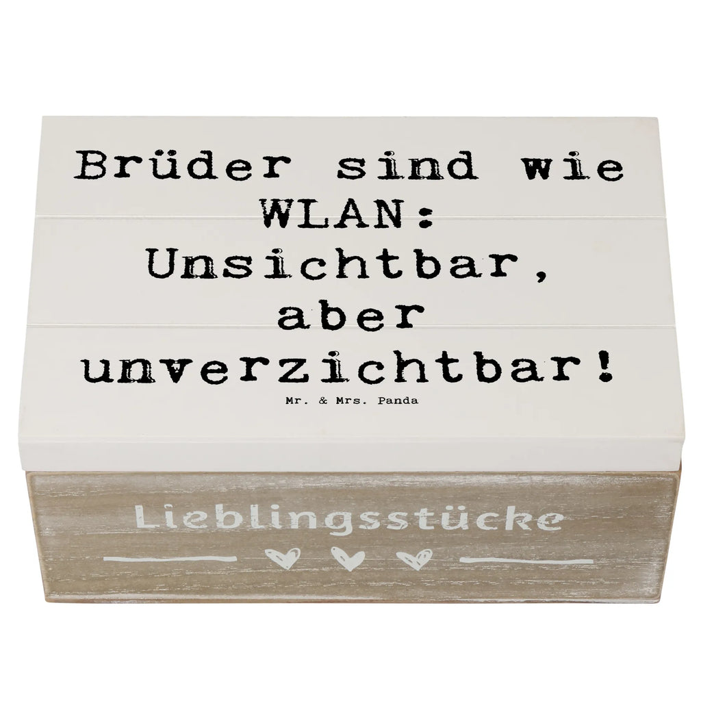Wooden chest Saying Brüder sind wie WLAN: Unsichtbar, aber unverzichtbar! Schatzkiste, Geschenkdose, Erinnerungskiste, Kiste, Dekokiste, Holzkiste, Truhe, Erinnerungsbox, Schatulle, Aufbewahrungsbox, XXL, Geschenkbox, Familie, Vatertag, Muttertag, Bruder, Schwester, Mama, Papa, Oma, Opa