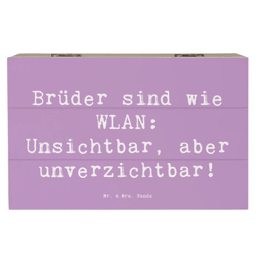 Wooden chest Saying Brüder sind wie WLAN: Unsichtbar, aber unverzichtbar! Schatzkiste, Geschenkdose, Erinnerungskiste, Kiste, Dekokiste, Holzkiste, Truhe, Erinnerungsbox, Schatulle, Aufbewahrungsbox, XXL, Geschenkbox, Familie, Vatertag, Muttertag, Bruder, Schwester, Mama, Papa, Oma, Opa