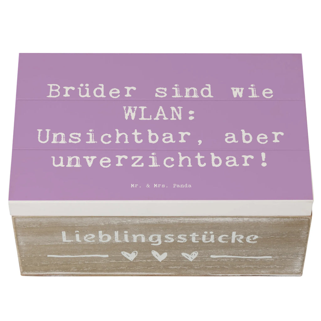 Wooden chest Saying Brüder sind wie WLAN: Unsichtbar, aber unverzichtbar! Schatzkiste, Geschenkdose, Erinnerungskiste, Kiste, Dekokiste, Holzkiste, Truhe, Erinnerungsbox, Schatulle, Aufbewahrungsbox, XXL, Geschenkbox, Familie, Vatertag, Muttertag, Bruder, Schwester, Mama, Papa, Oma, Opa