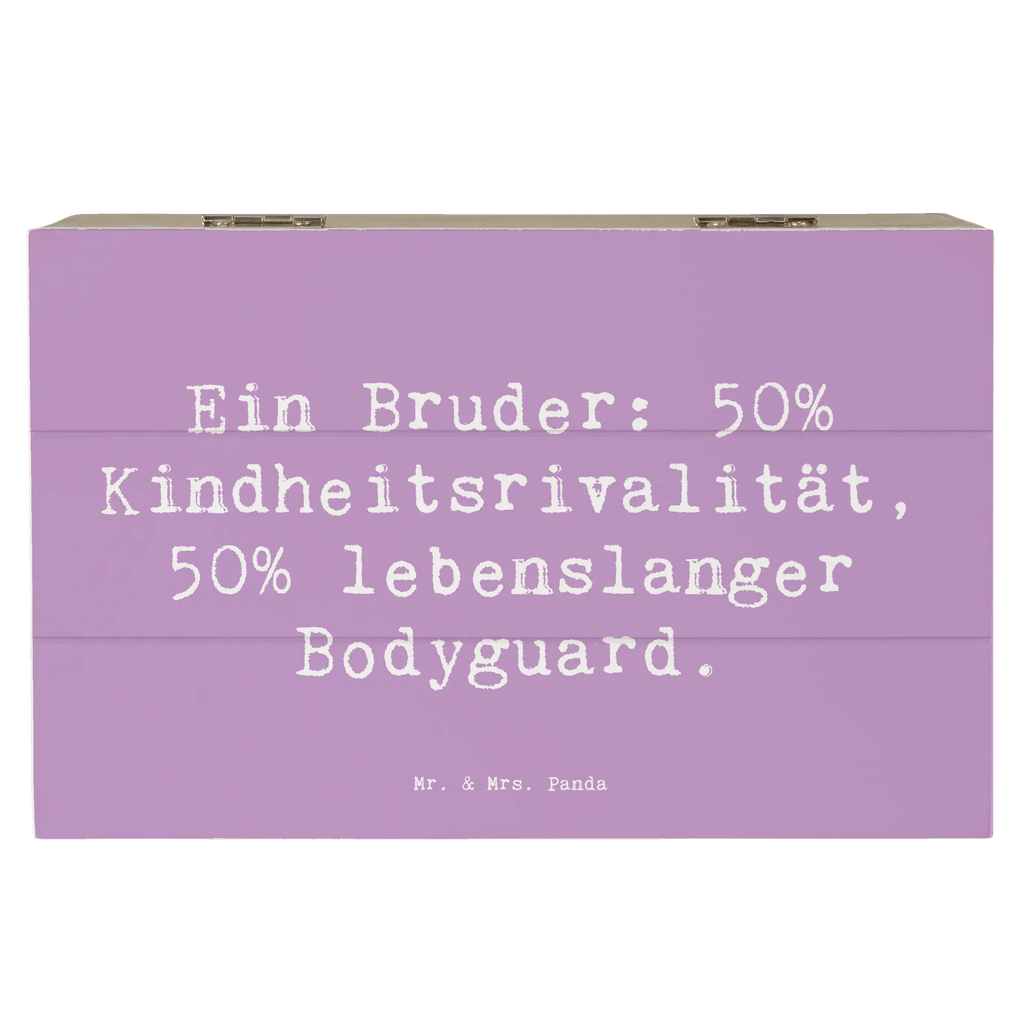 Wooden chest Saying Ein Bruder: 50% Kindheitsrivalität, 50% lebenslanger Bodyguard. Aufbewahrungsbox, Geschenkbox, Holzkiste, Erinnerungsbox, Schatulle, Erinnerungskiste, Schatzkiste, XXL, Dekokiste, Truhe, Kiste, Geschenkdose, Familie, Vatertag, Muttertag, Bruder, Schwester, Mama, Papa, Oma, Opa