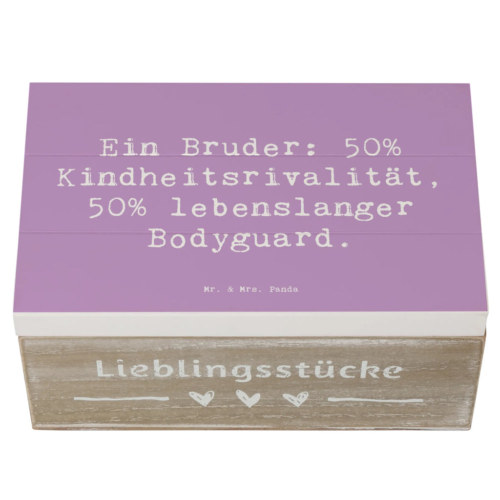 Wooden chest Saying Ein Bruder: 50% Kindheitsrivalität, 50% lebenslanger Bodyguard. Aufbewahrungsbox, Geschenkbox, Holzkiste, Erinnerungsbox, Schatulle, Erinnerungskiste, Schatzkiste, XXL, Dekokiste, Truhe, Kiste, Geschenkdose, Familie, Vatertag, Muttertag, Bruder, Schwester, Mama, Papa, Oma, Opa