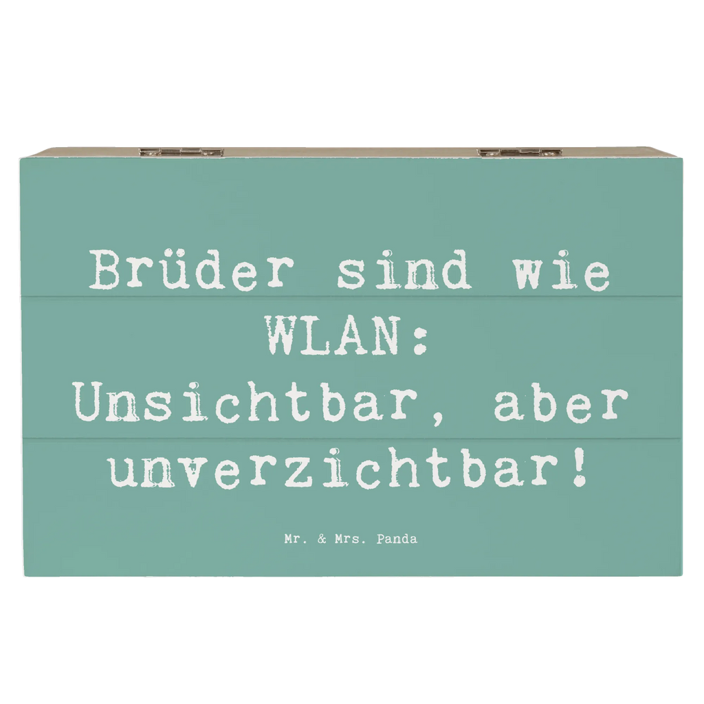 Wooden chest Saying Brüder sind wie WLAN: Unsichtbar, aber unverzichtbar! Schatzkiste, Geschenkdose, Erinnerungskiste, Kiste, Dekokiste, Holzkiste, Truhe, Erinnerungsbox, Schatulle, Aufbewahrungsbox, XXL, Geschenkbox, Familie, Vatertag, Muttertag, Bruder, Schwester, Mama, Papa, Oma, Opa