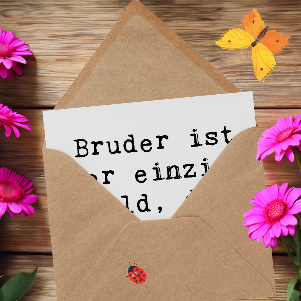 Deluxe Karte Spruch Bruder Held Karte, Klappkarte, Grußkarte, Einladungskarte, Geburtstagskarte, Glückwunschkarte, Hochwertige Klappkarte, Hochwertige Grußkarte, Hochzeitskarte, Familie, Vatertag, Muttertag, Bruder, Schwester, Mama, Papa, Oma, Opa