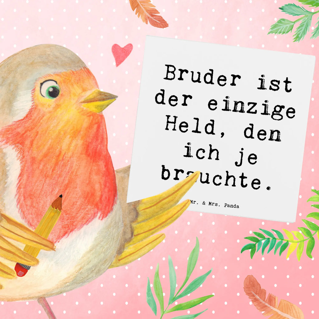 Deluxe Karte Spruch Bruder Held Karte, Klappkarte, Grußkarte, Einladungskarte, Geburtstagskarte, Glückwunschkarte, Hochwertige Klappkarte, Hochwertige Grußkarte, Hochzeitskarte, Familie, Vatertag, Muttertag, Bruder, Schwester, Mama, Papa, Oma, Opa
