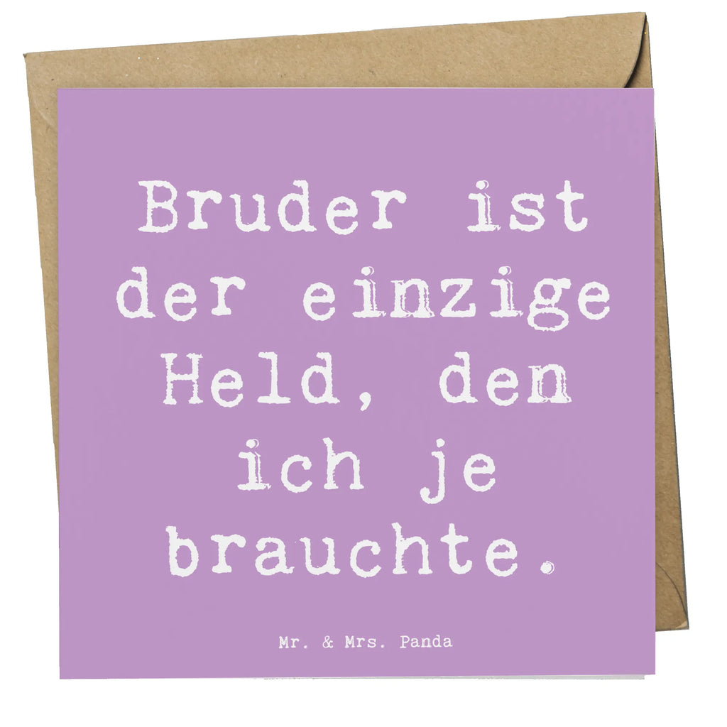 Deluxe Karte Spruch Bruder Held Karte, Klappkarte, Grußkarte, Einladungskarte, Geburtstagskarte, Glückwunschkarte, Hochwertige Klappkarte, Hochwertige Grußkarte, Hochzeitskarte, Familie, Vatertag, Muttertag, Bruder, Schwester, Mama, Papa, Oma, Opa