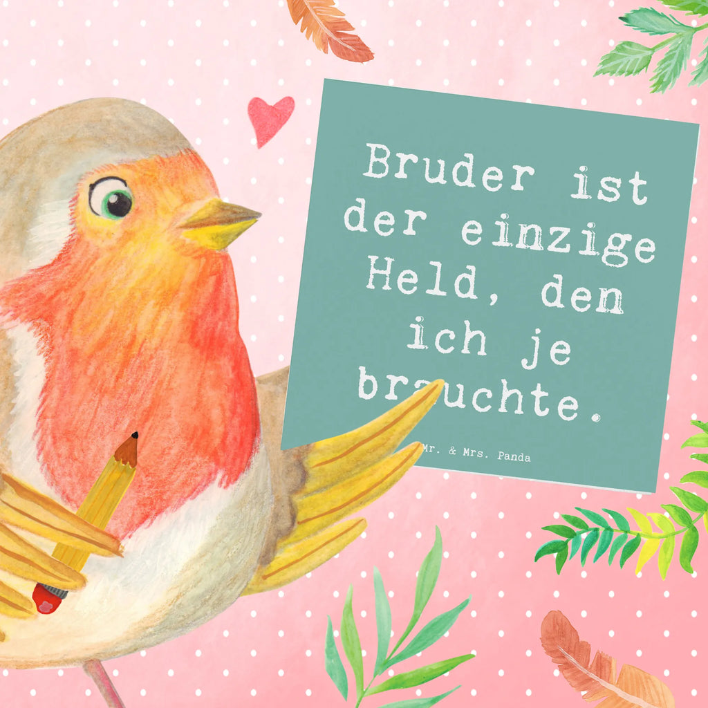 Deluxe Karte Spruch Bruder Held Karte, Klappkarte, Grußkarte, Einladungskarte, Geburtstagskarte, Glückwunschkarte, Hochwertige Klappkarte, Hochwertige Grußkarte, Hochzeitskarte, Familie, Vatertag, Muttertag, Bruder, Schwester, Mama, Papa, Oma, Opa